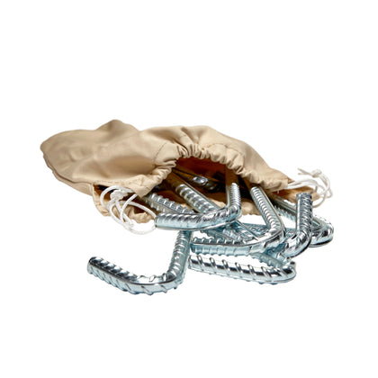 Heavy Duty Ribbed Steel Tent Peg Set